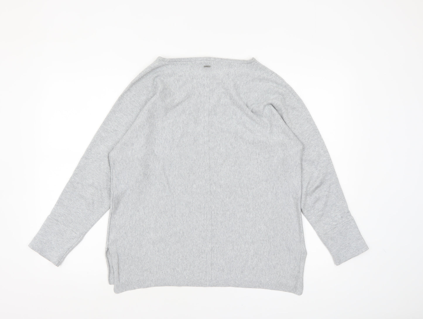 White Stuff Womens Grey Long Sleeve Boat Neck Jersey Top UK 16