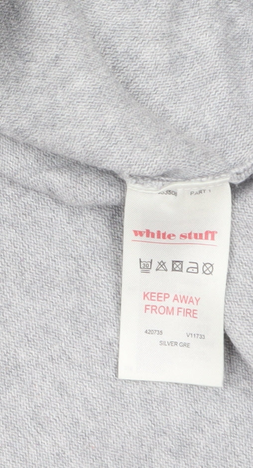 White Stuff Womens Grey Long Sleeve Boat Neck Jersey Top UK 16