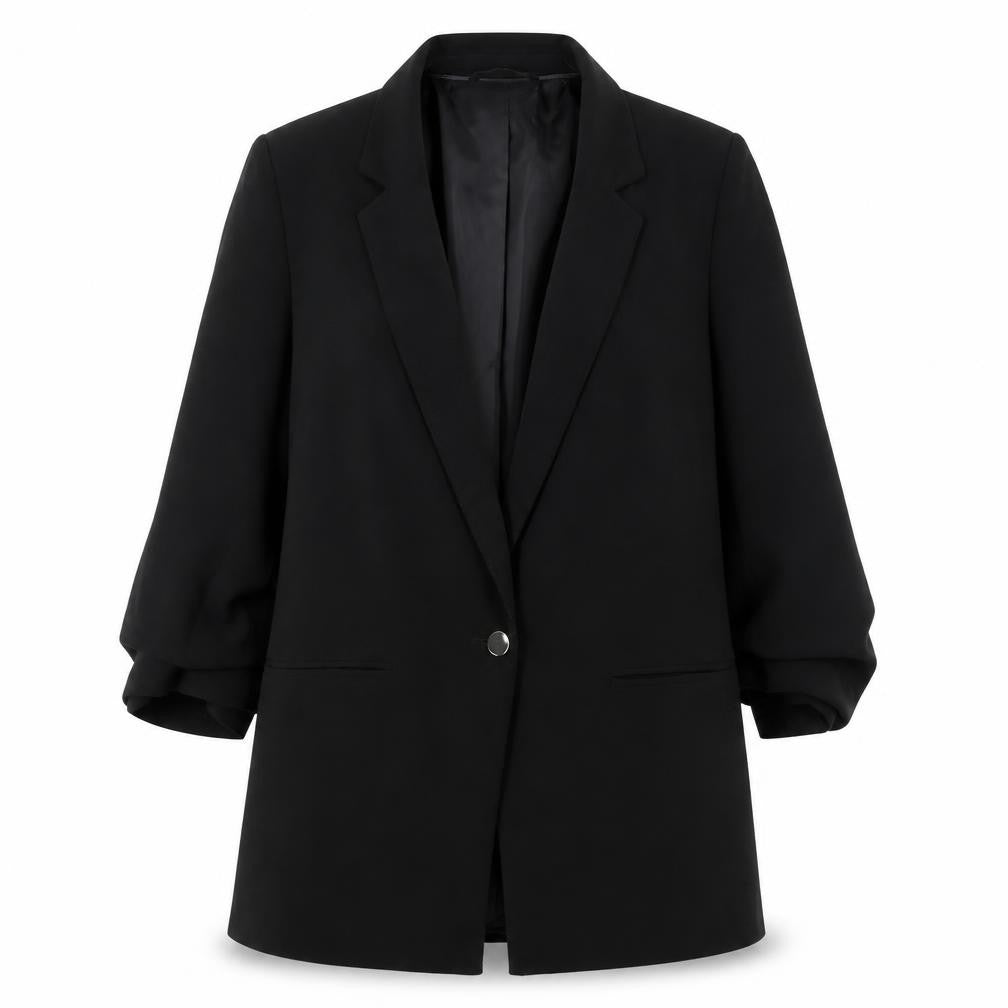 Miss Selfridge Women Black UK 10 Single-Breasted Blazer Jacket
