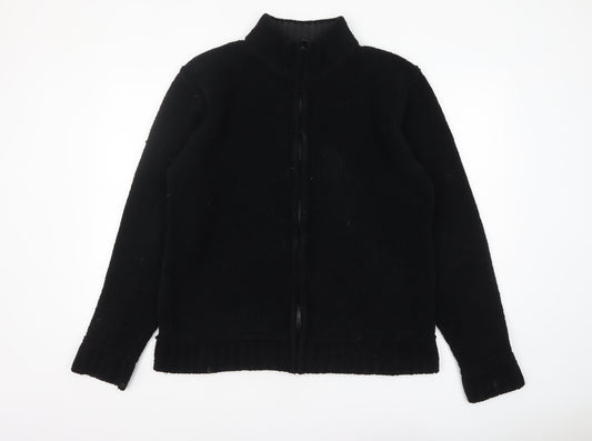 Urban Spirit Men's Black Fleece Zip Jacket L Regular Fit Casual Outerwear