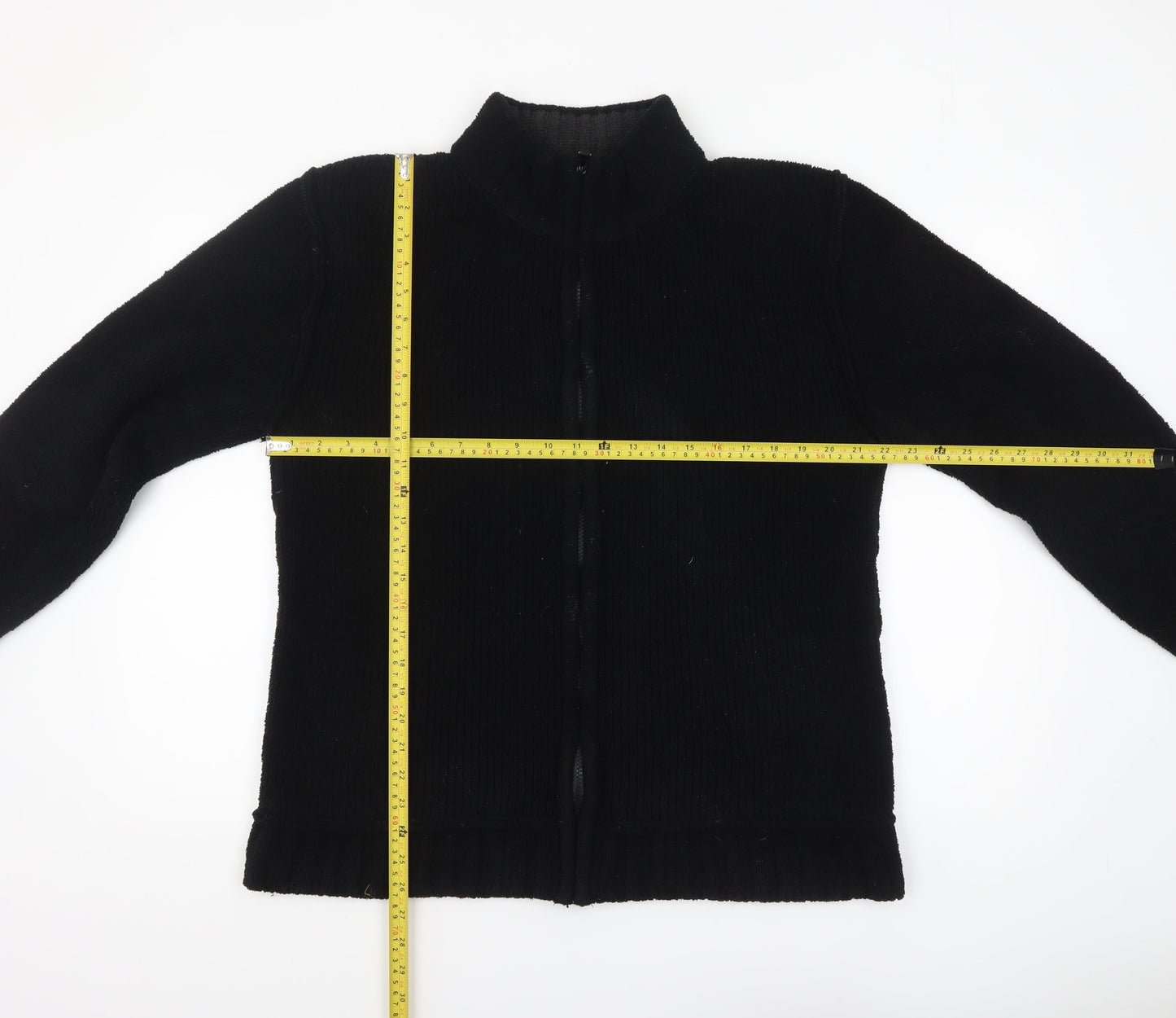 Urban Spirit Men's Black Fleece Zip Jacket L Regular Fit Casual Outerwear