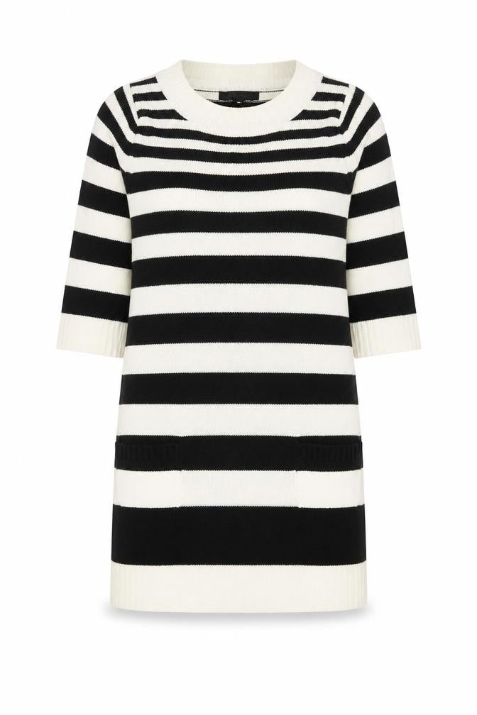 Blessings Women's Black Striped Knit Tunic Jumper M