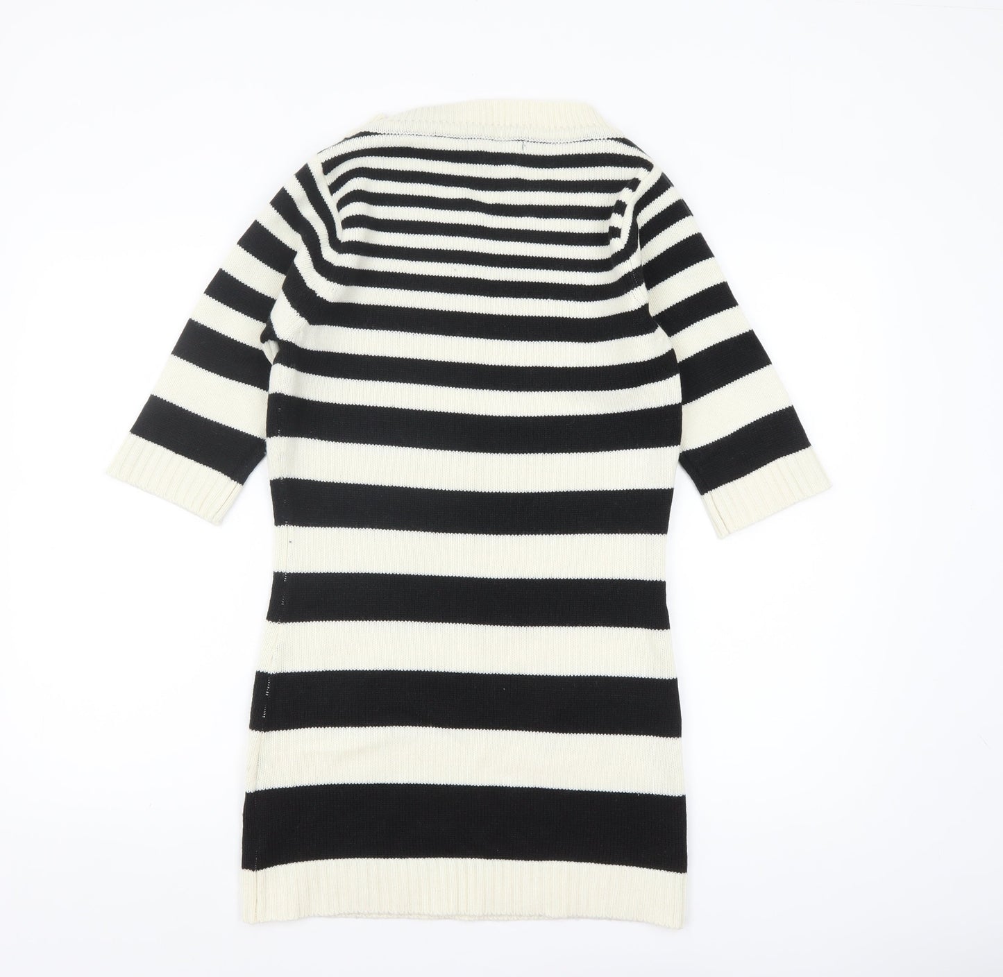 Blessings Women's Black Striped Knit Tunic Jumper M