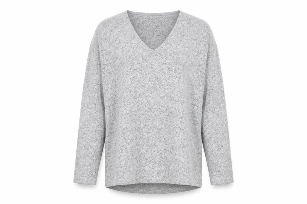 H&M Women’s Grey V-Neck Pullover Jumper Size 12 Lightweight Knit