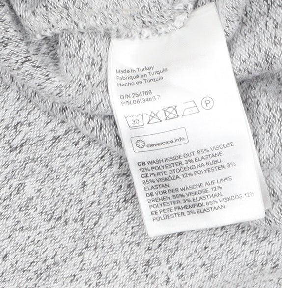 H&M Women’s Grey V-Neck Pullover Jumper Size 12 Lightweight Knit