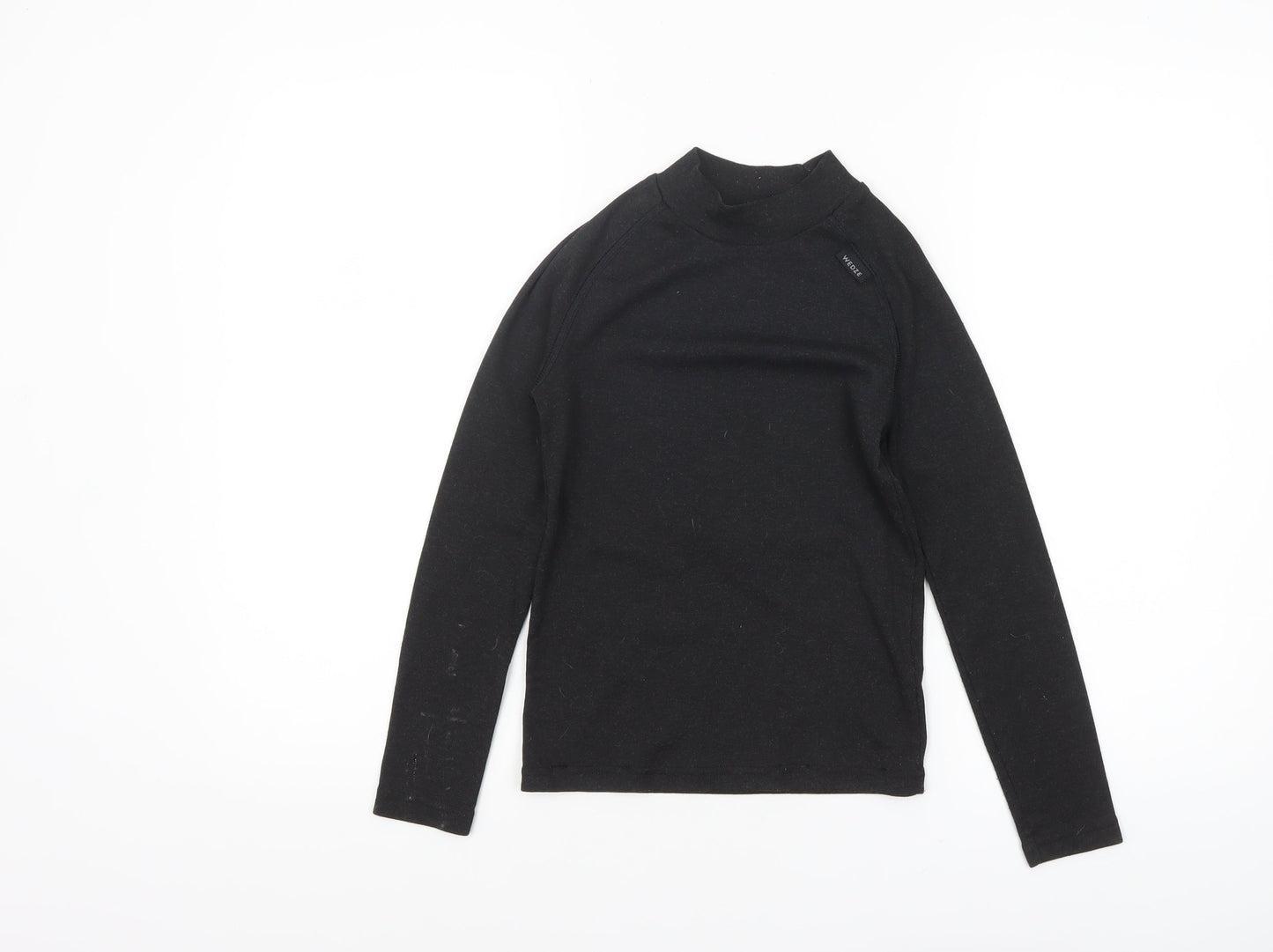 Decathlon Boys Black Long Sleeve Mock Neck Sports T-Shirt 10 Years