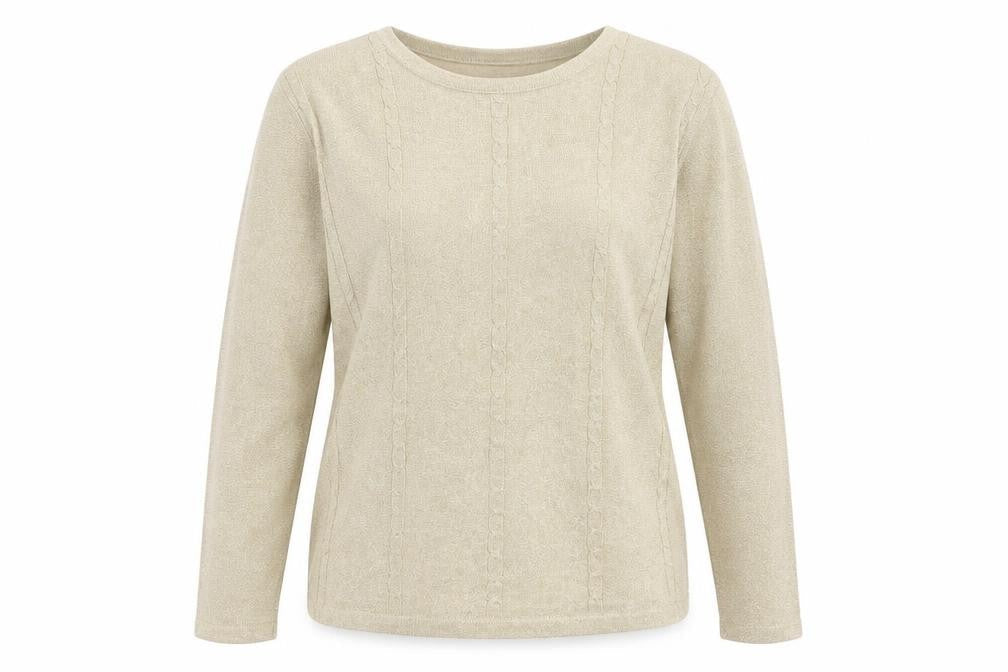 Lisa Originals Women’s Beige Knit Pullover Jumper Size S Long Sleeve