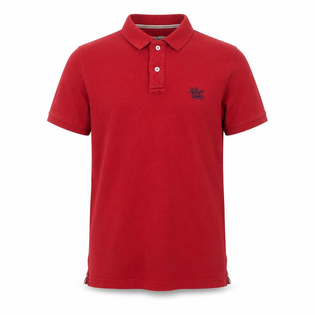 Hilfiger Denim Men's Red Cotton Polo Shirt L Short Sleeve Classic