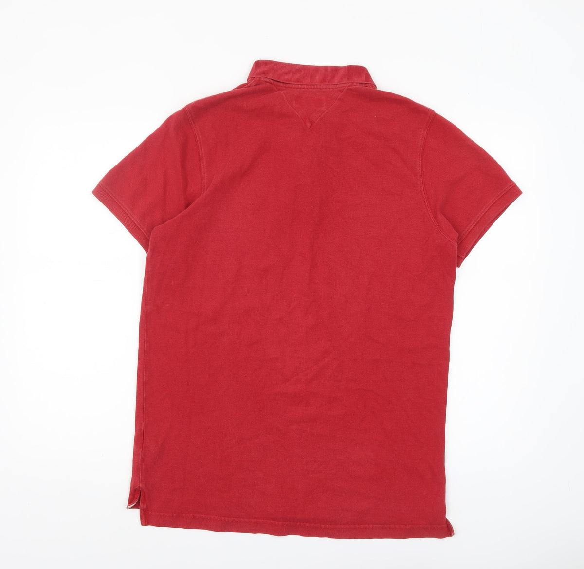 Hilfiger Denim Men's Red Cotton Polo Shirt L Short Sleeve Classic