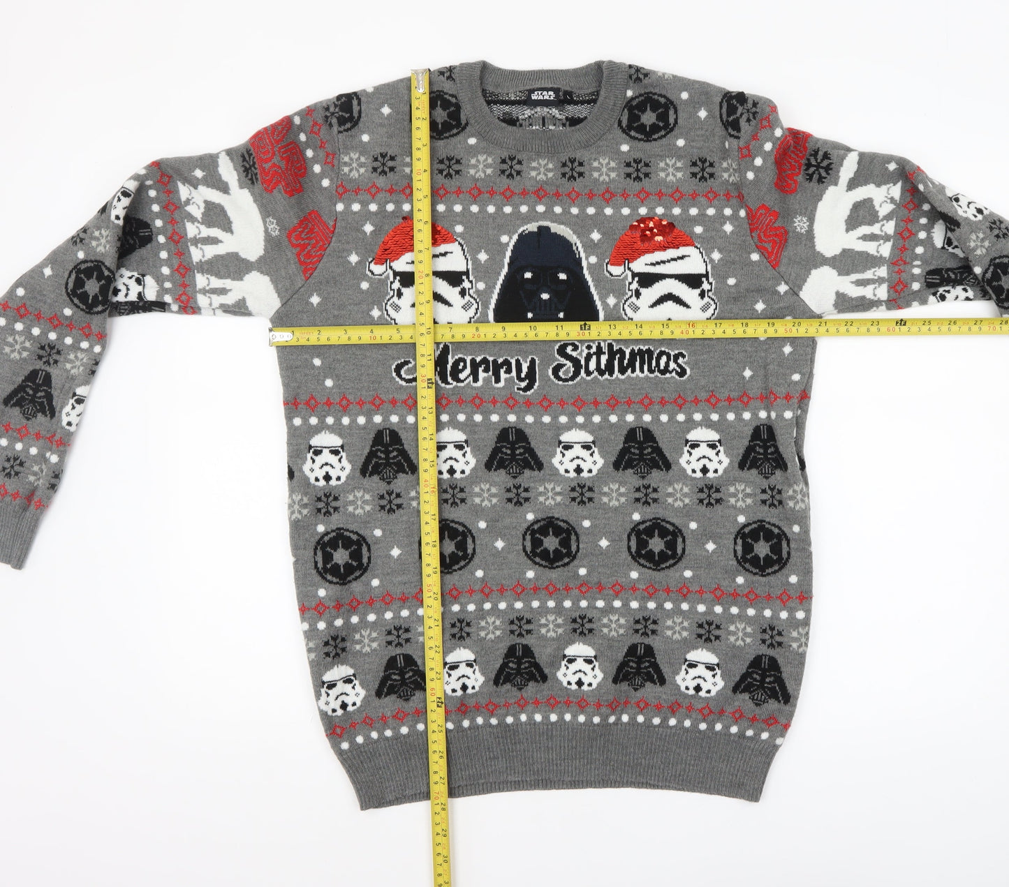 Tu Men’s Grey Star Wars Christmas Pullover Jumper L