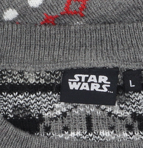 Tu Men’s Grey Star Wars Christmas Pullover Jumper L