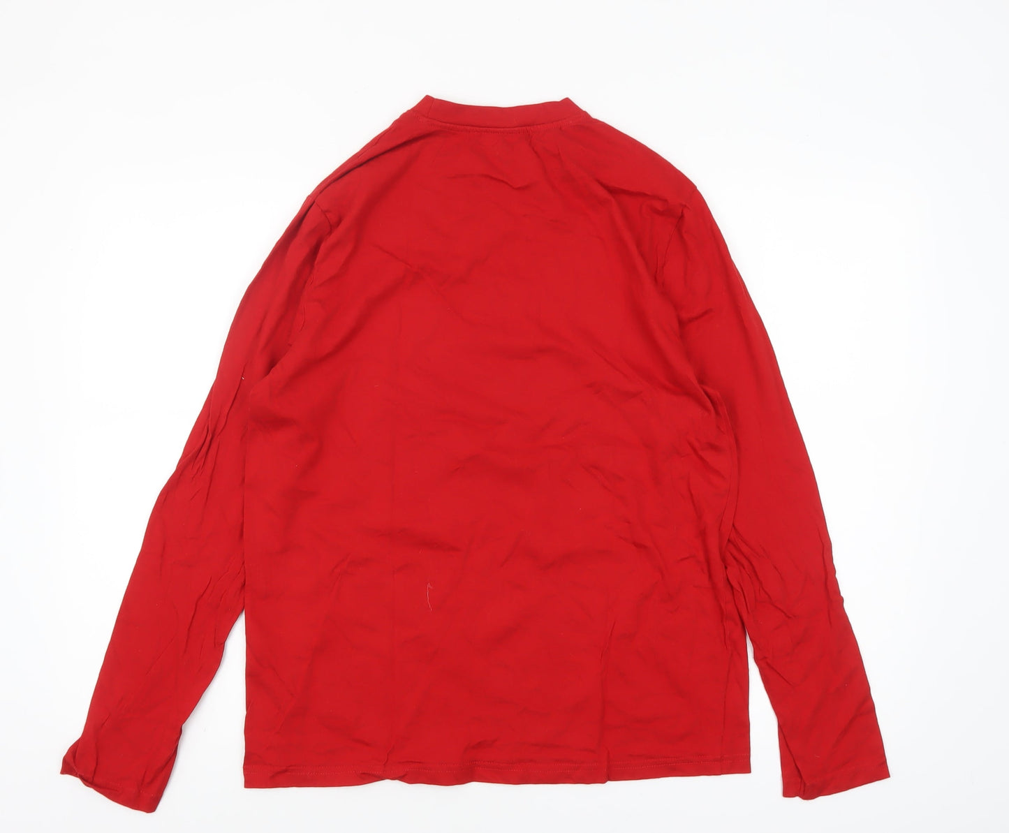 Disney Men's Red Christmas Crew Long Sleeve Pyjama Top M