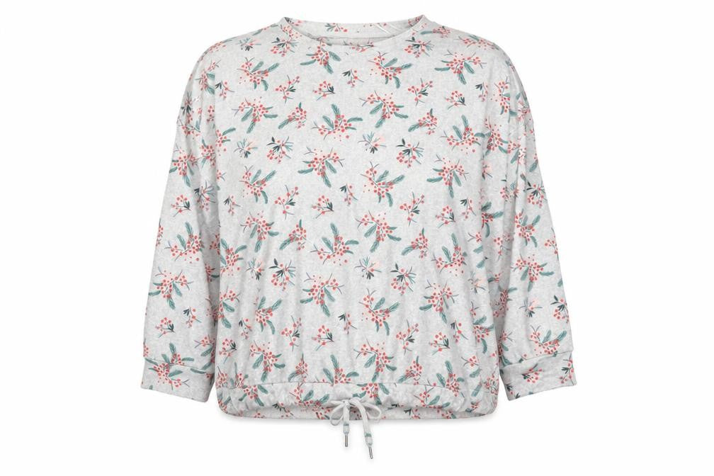 Nutmeg Women's Grey Floral Long Sleeve Pyjama Top Size 20