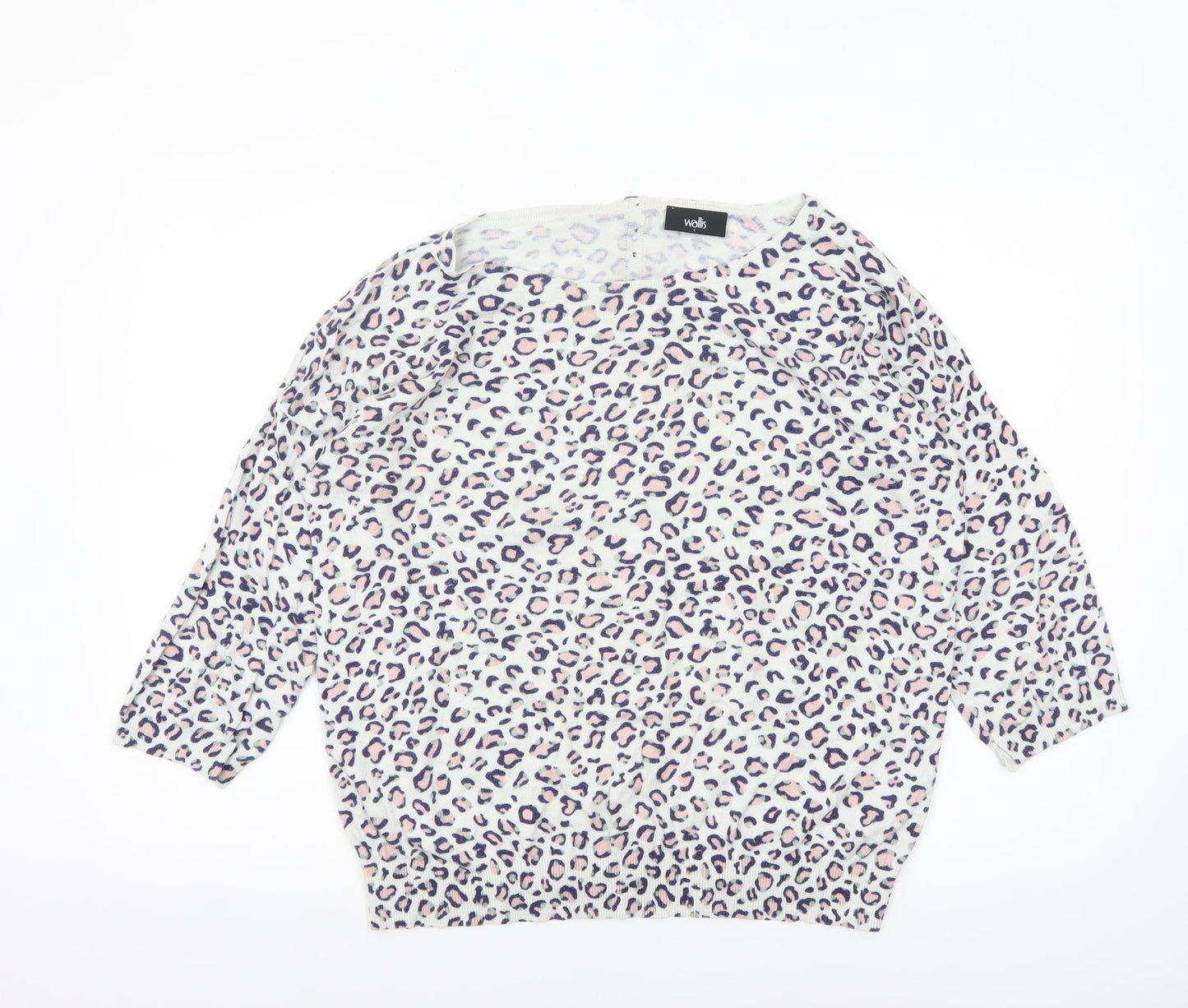Wallis Women’s Multicoloured Leopard Knit Jumper L 3/4 Sleeve Pullover