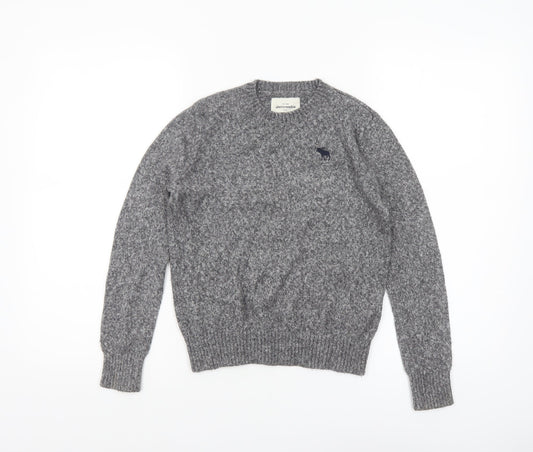 Abercrombie Kids Boys Grey Crew Neck Jumper Size 10 Cotton Blend