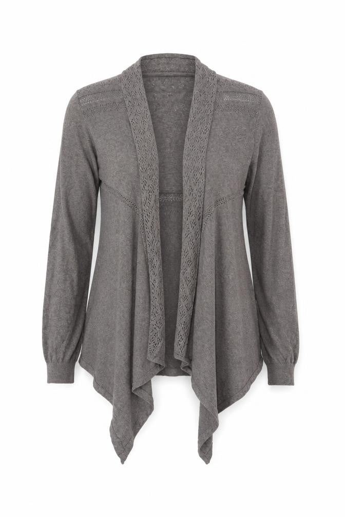 FatFace Women’s Brown Long Sleeve Open Knit Cotton Cardigan Size 12