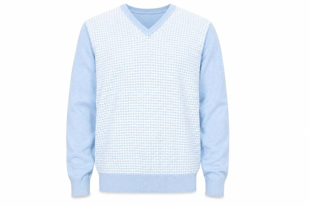 Adolfo Dominguez Men’s Blue Cotton V-Neck Jumper Size M
