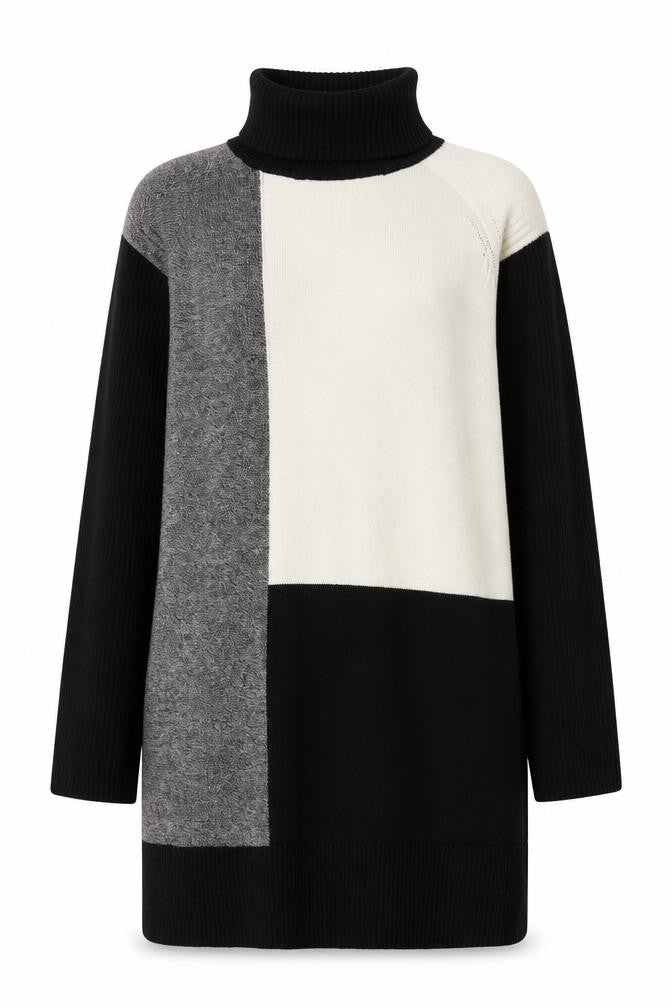 River Island Women’s Multicolour Roll Neck Tunic Jumper Size S