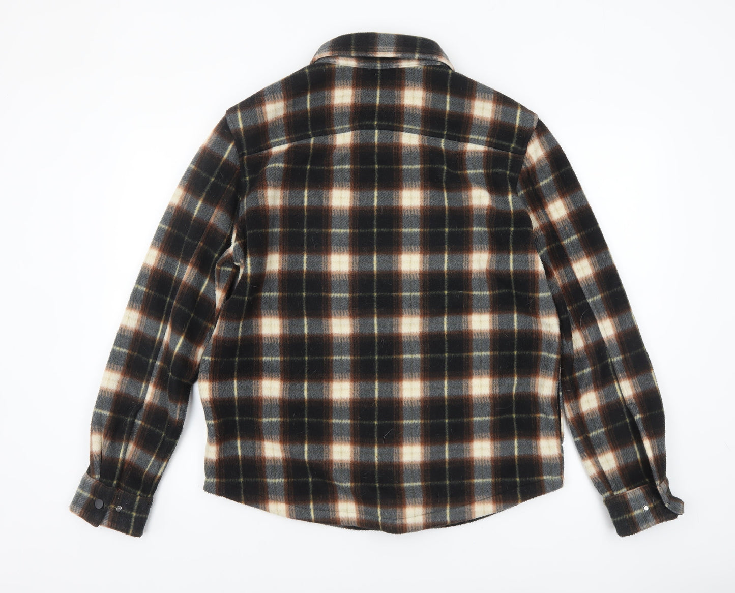 Marks and Spencer Men's Brown Check Flannel Jacket Size S Casual