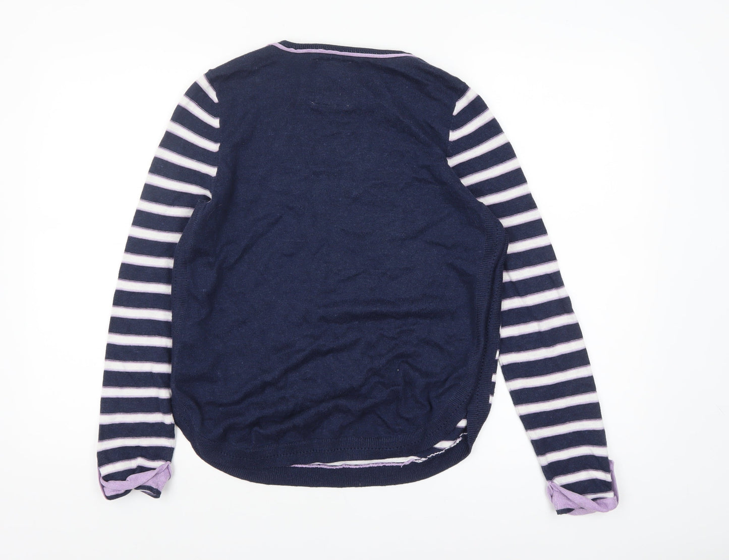 Mantaray Women Blue Striped Long Sleeve Pullover Jumper Size 12