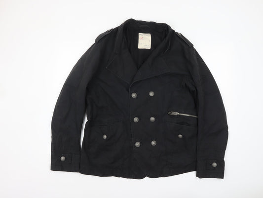 Burton Men's Black Cotton Pea Coat Jacket Size L Regular