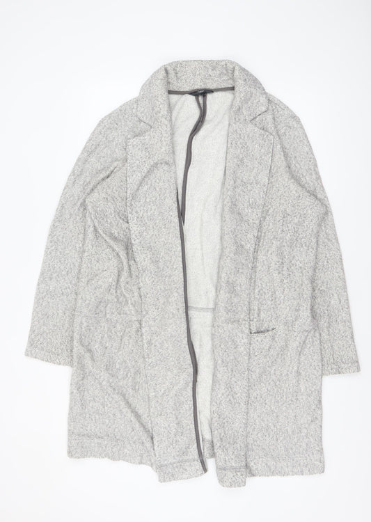 Next Women’s Grey Knit Long Coatigan Size 20 Open Front Casual