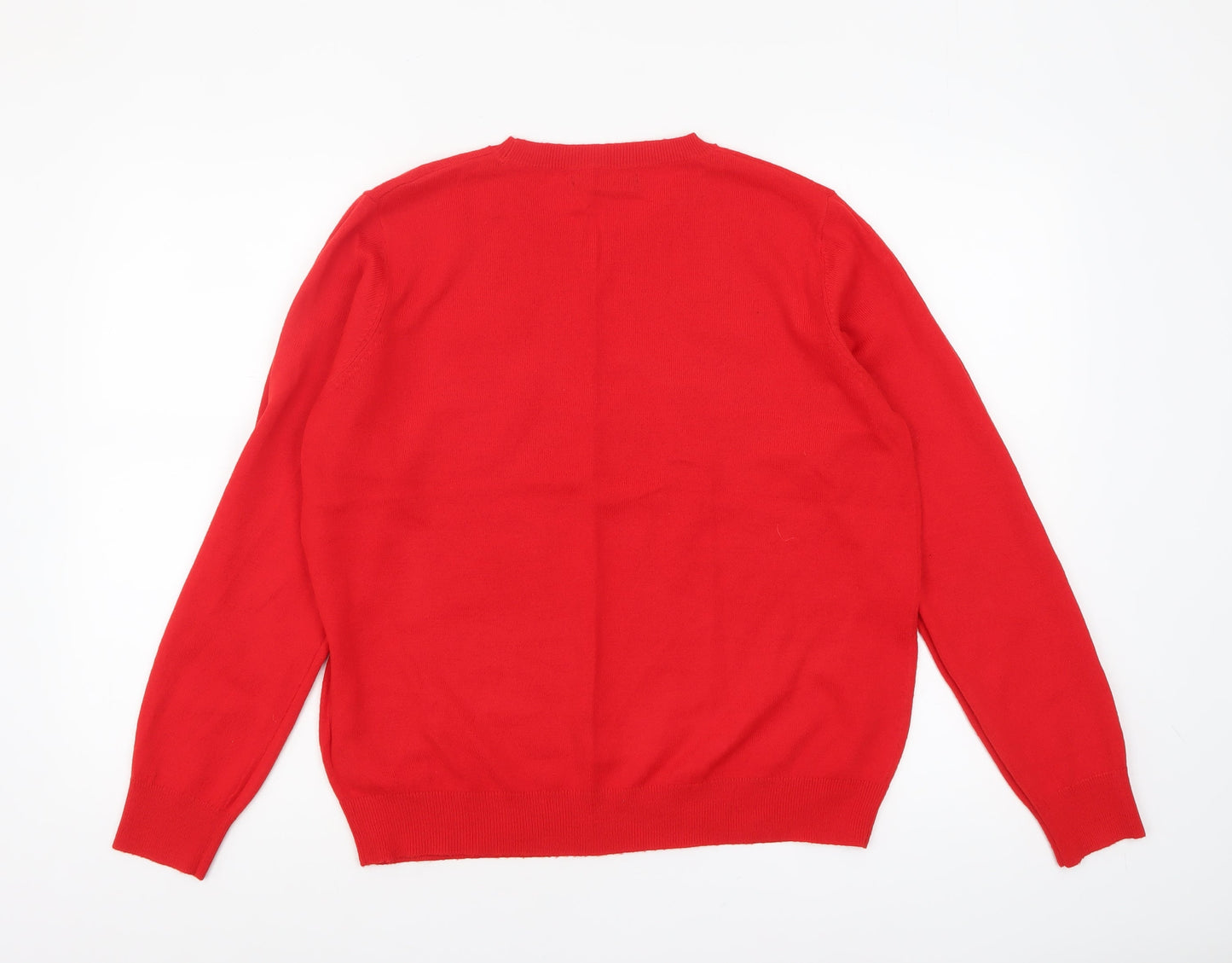 Marks and Spencer Womens Red Sequin Dog Christmas Jumper L