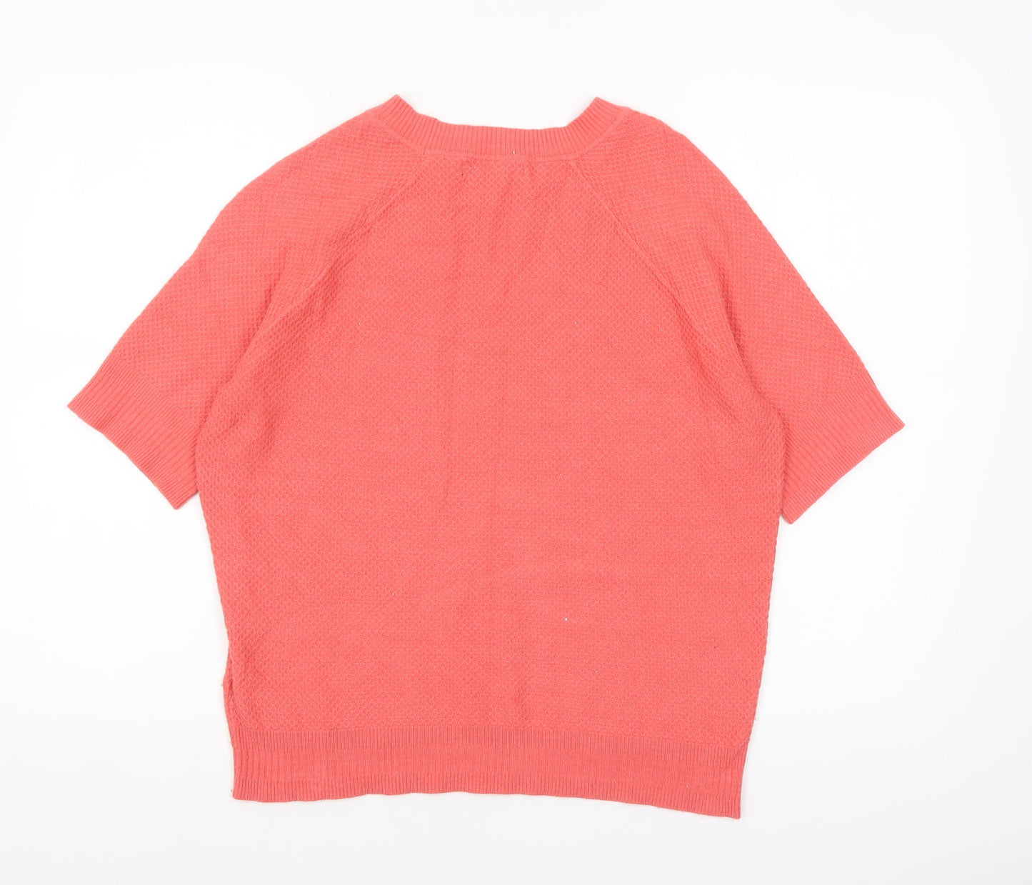 Marks and Spencer Women’s Pink Short Sleeve Knit Jumper Size 14