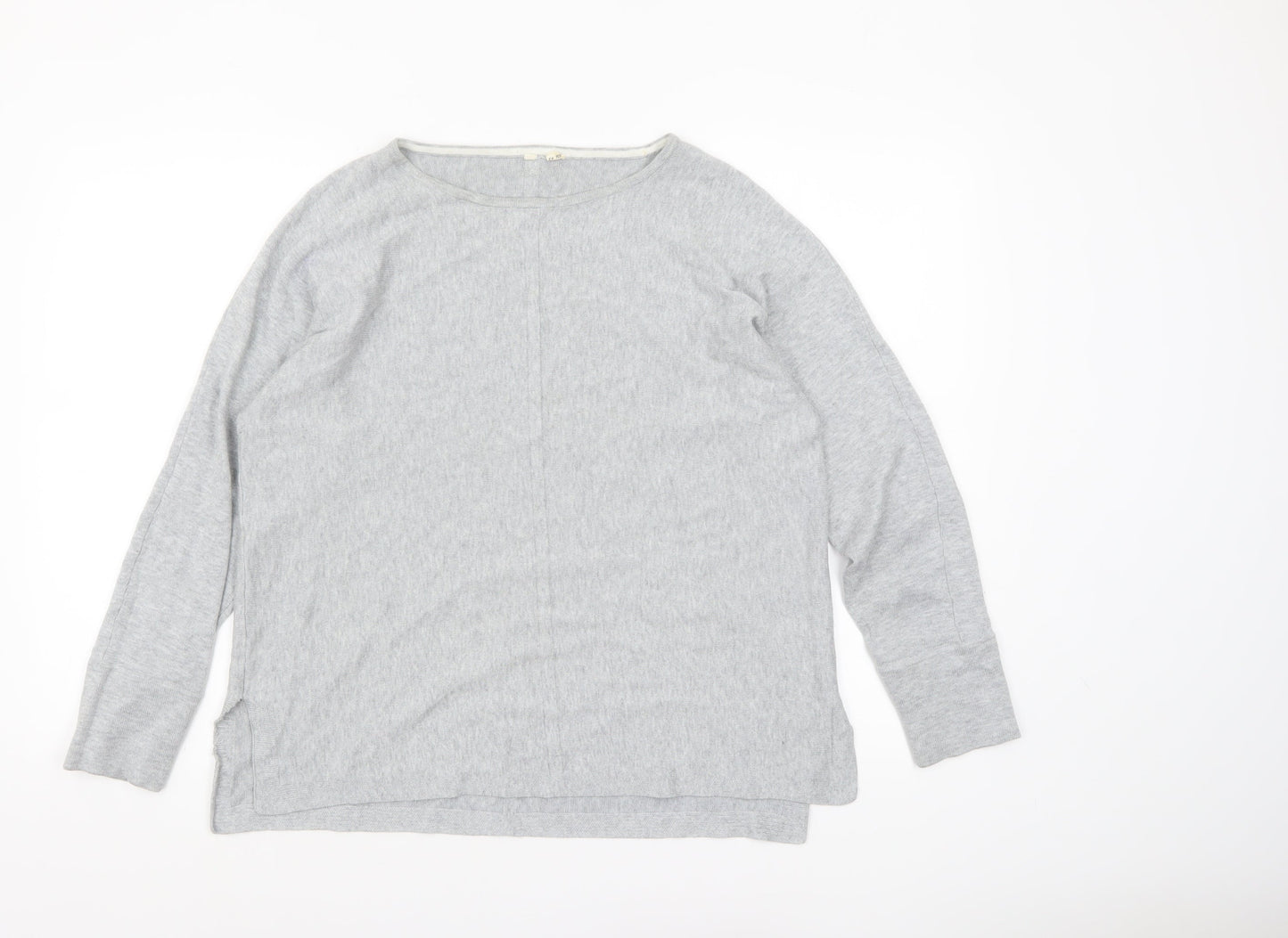 White Stuff Women's Grey Cotton Modal Pullover Jumper UK 14