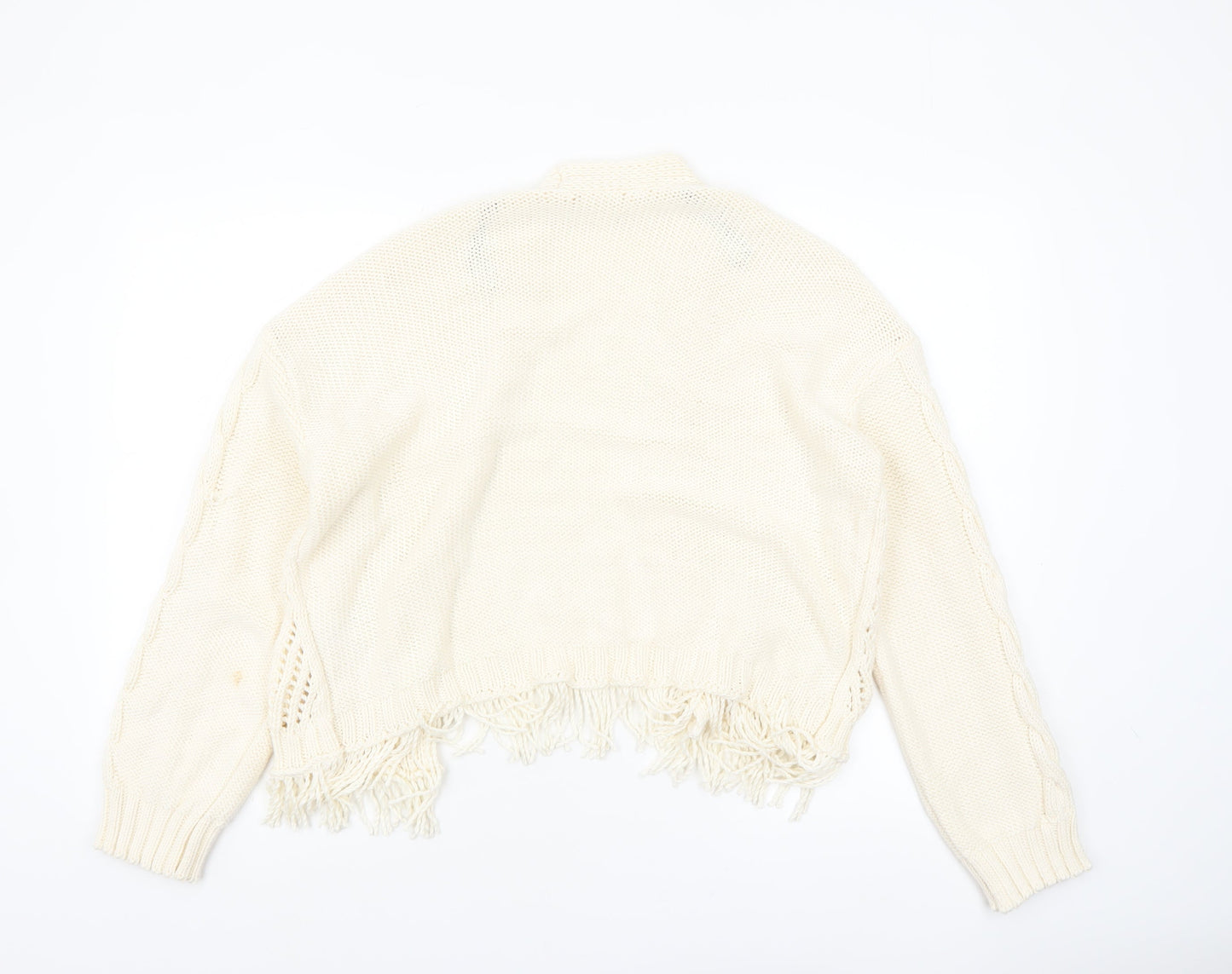 Marks and Spencer Per Una Women’s Ivory Knit Fringe Cardigan M