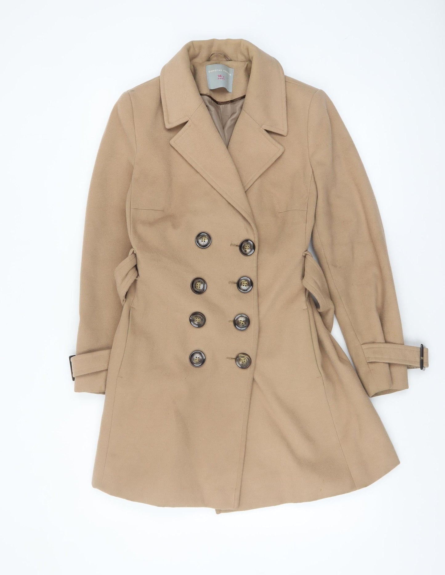Dorothy Perkins Women’s Beige Belted Trench Coat Size 14