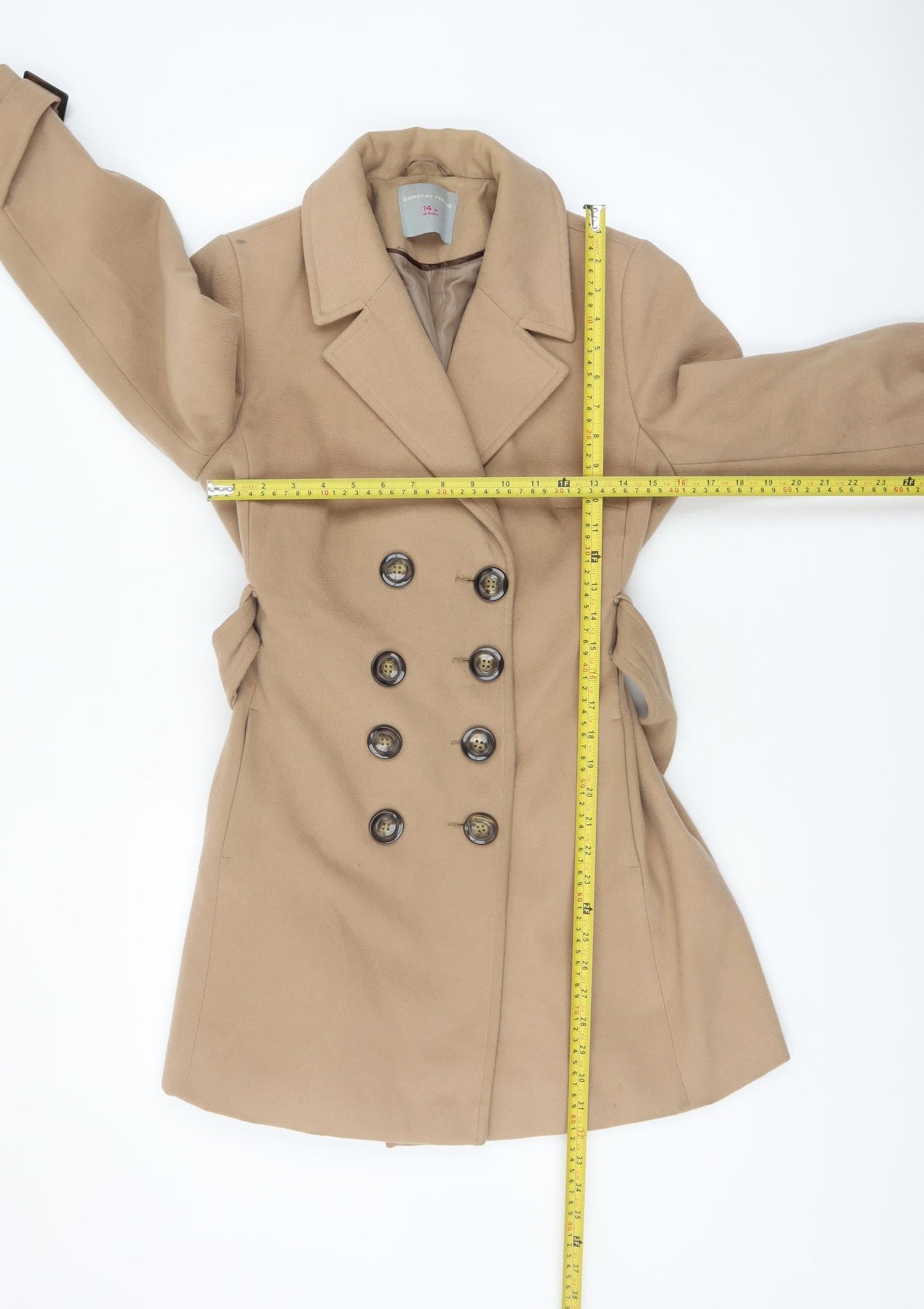 Dorothy Perkins Women’s Beige Belted Trench Coat Size 14