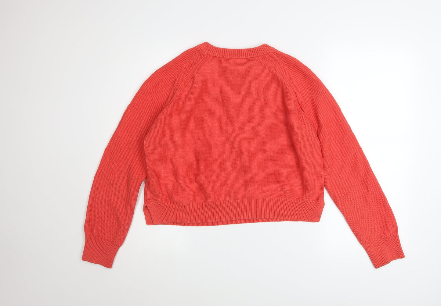 French Connection Women's Red Cotton Crew Neck Jumper Size 16 XL