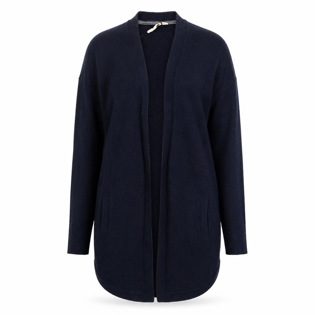 White Stuff Women's Blue Merino Wool Blend Long Sleeve Open Cardigan Size 10