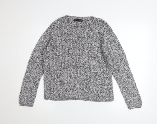 Marks and Spencer Womens Grey Chunky Knit Crew Neck Jumper Size 10