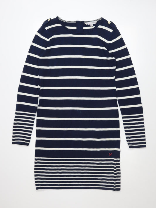 Crew Clothing Co. Women Blue Striped Shift Dress Size 12