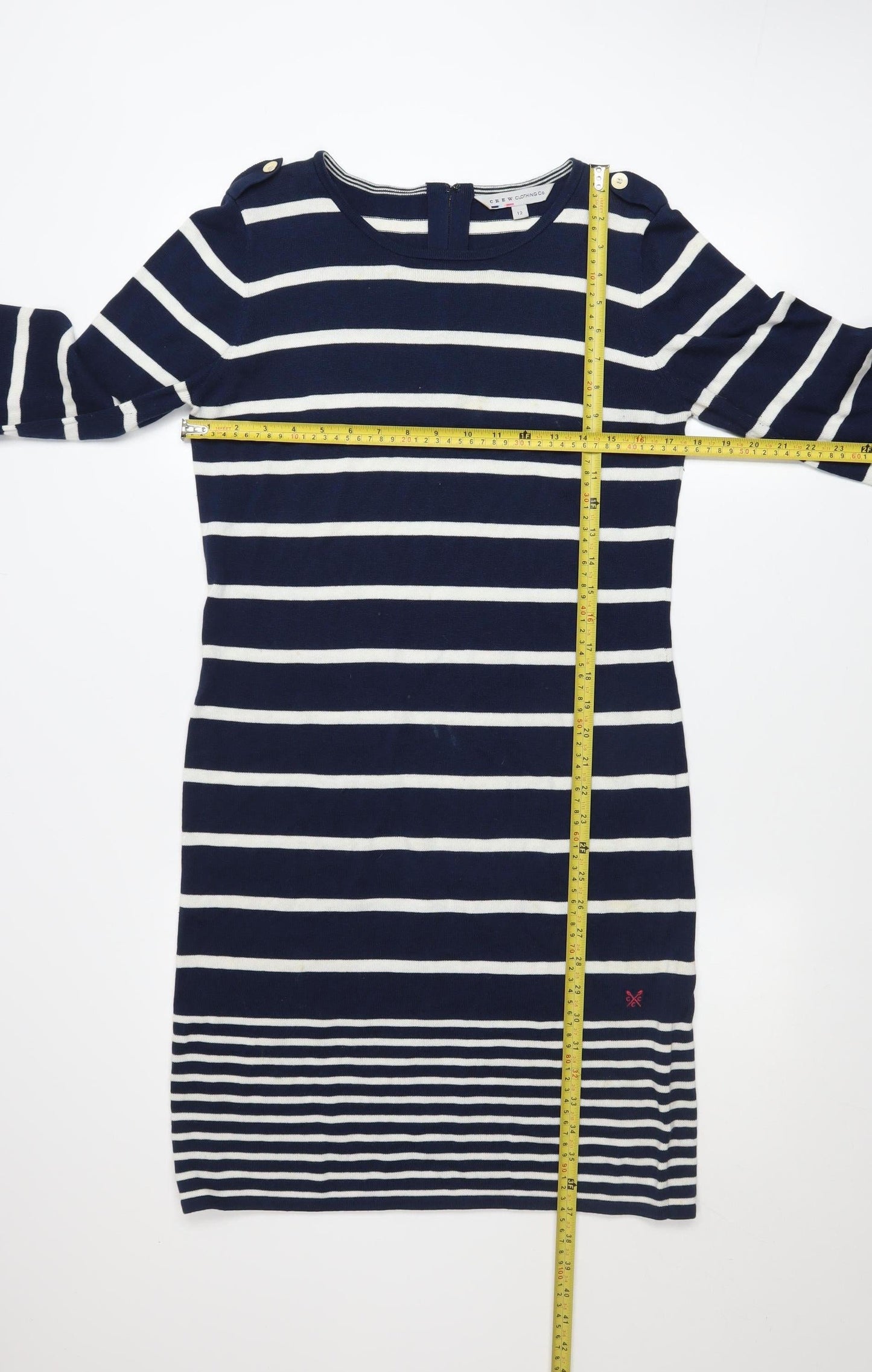 Crew Clothing Co. Women Blue Striped Shift Dress Size 12
