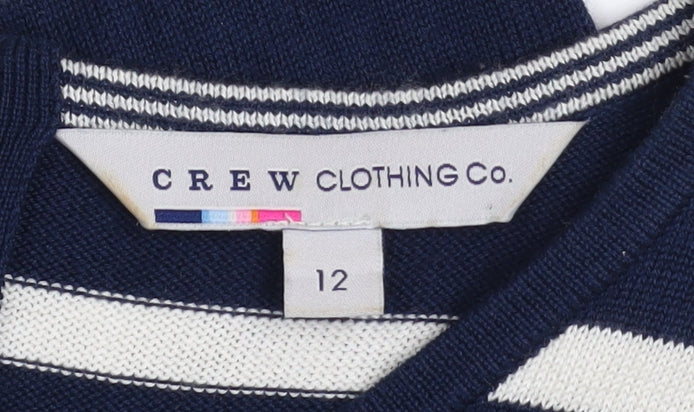Crew Clothing Co. Women Blue Striped Shift Dress Size 12