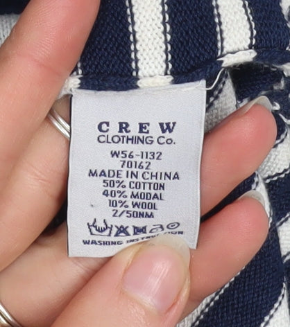 Crew Clothing Co. Women Blue Striped Shift Dress Size 12
