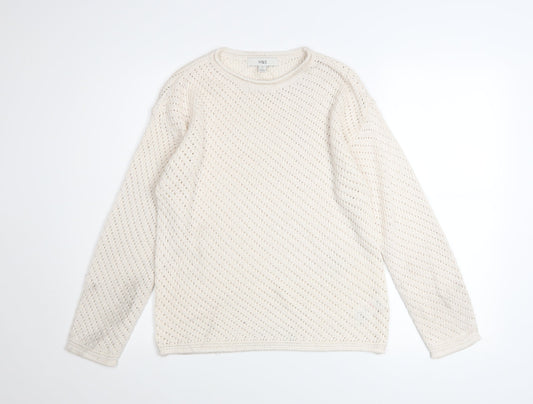 Marks and Spencer Womens Ivory Open-Knit Jumper XS