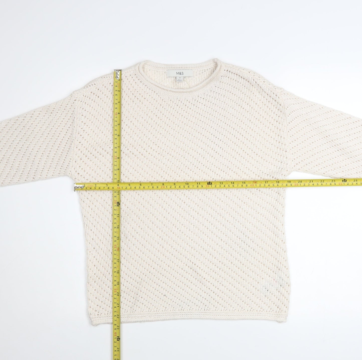 Marks and Spencer Womens Ivory Open-Knit Jumper XS
