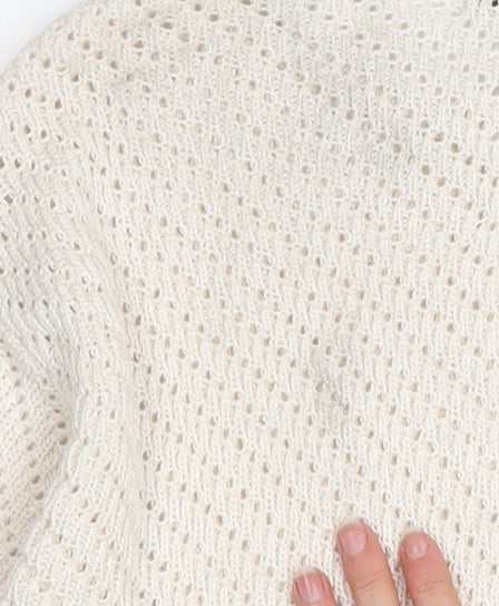 Marks and Spencer Womens Ivory Open-Knit Jumper XS
