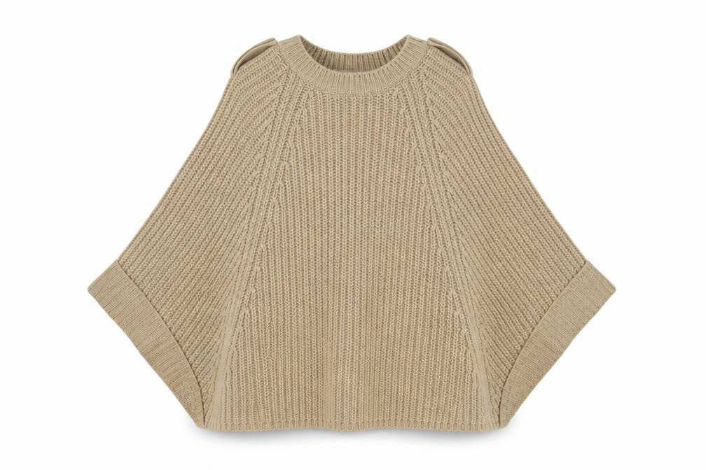Marks & Spencer Women Beige Knit Cape Jumper One Size Acrylic