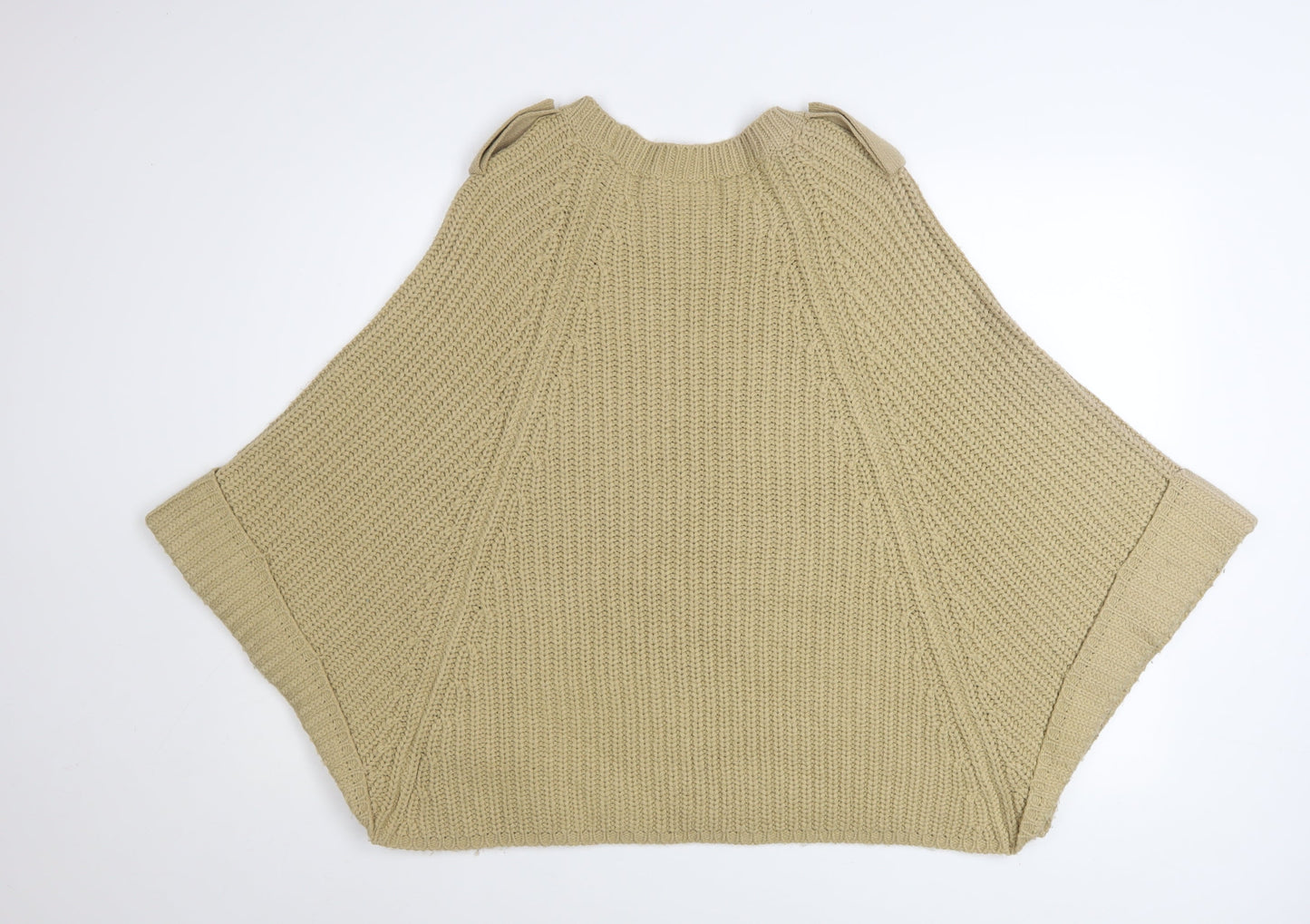 Marks and Spencer Women Beige Knit Cape Jumper One Size Acrylic