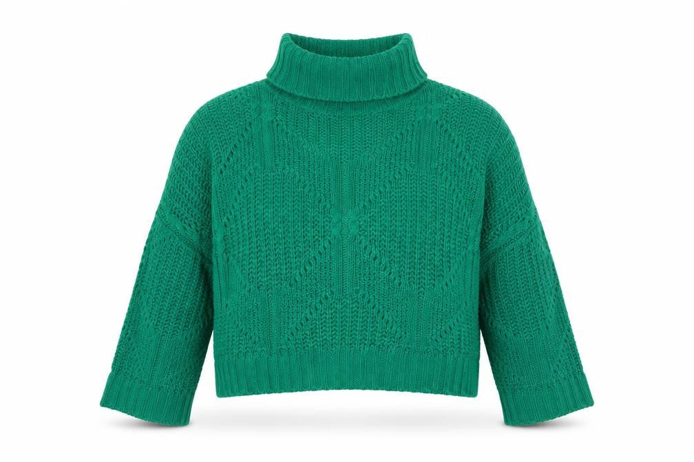 Liquorish Women’s Green Roll Neck Chunky Knit Jumper Size 12