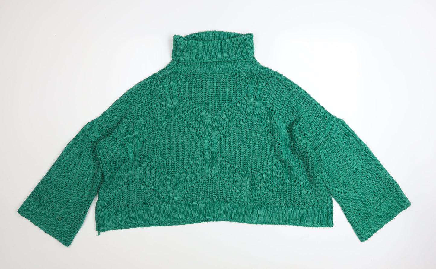 Liquorish Women’s Green Roll Neck Chunky Knit Jumper Size 12