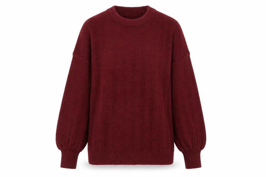 Peacocks Women's Red Crew Neck Long Sleeve Knit Jumper Size L