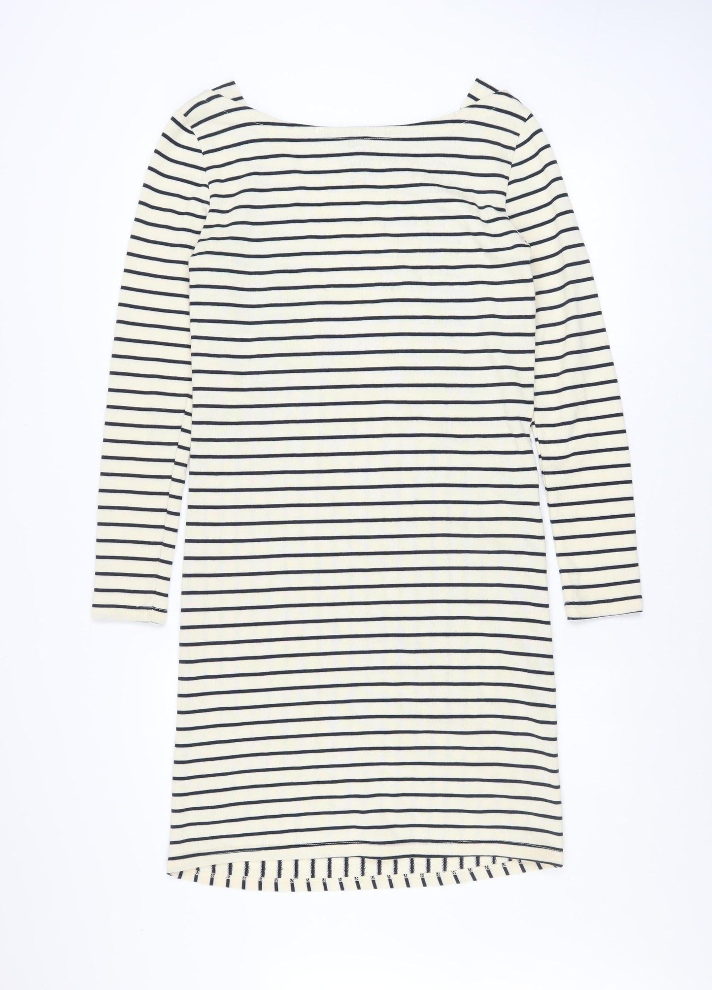 Y.A.S Women’s White Striped Long Sleeve Shift Dress Size S