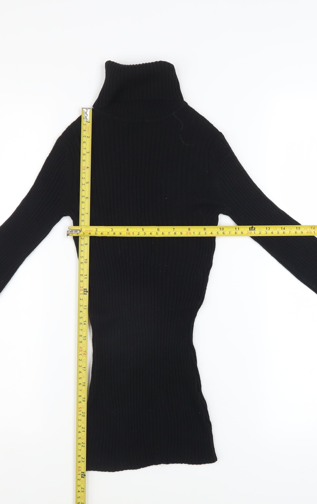 Dorothy Perkins Women's Black Roll Neck Slim Knit Jumper Size 6