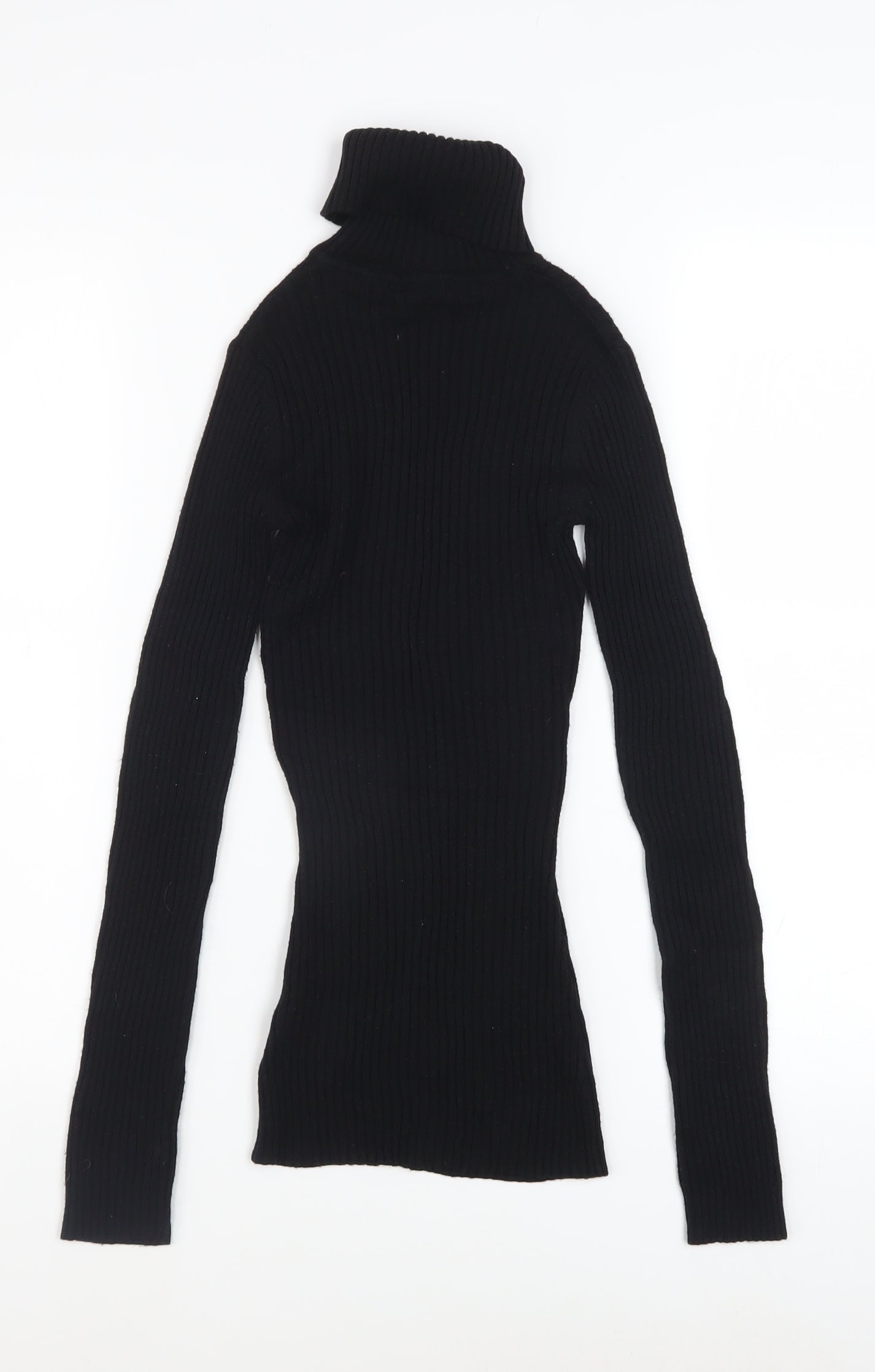 Dorothy Perkins Women's Black Roll Neck Slim Knit Jumper Size 6